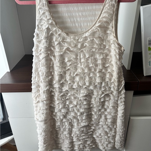 Dresses & Skirts - Women's Cream Ruffled Sleeveless dress